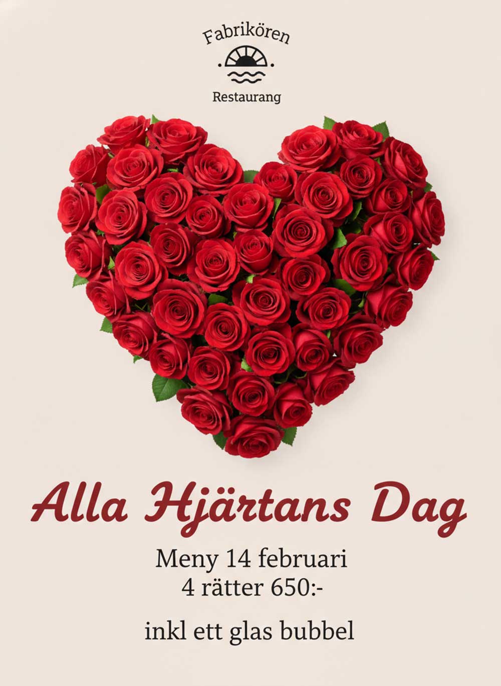 Alla hjärtans dag på Fabrikören, Kajen Nacka Strand